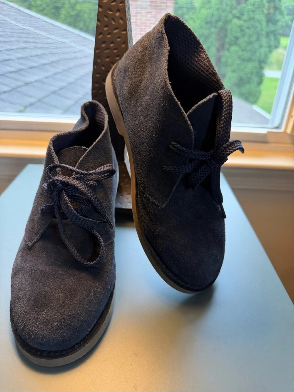 J. Crew Kids Navy Suede Desert Chukka Boots w/ Flexible Crepe Sole school work